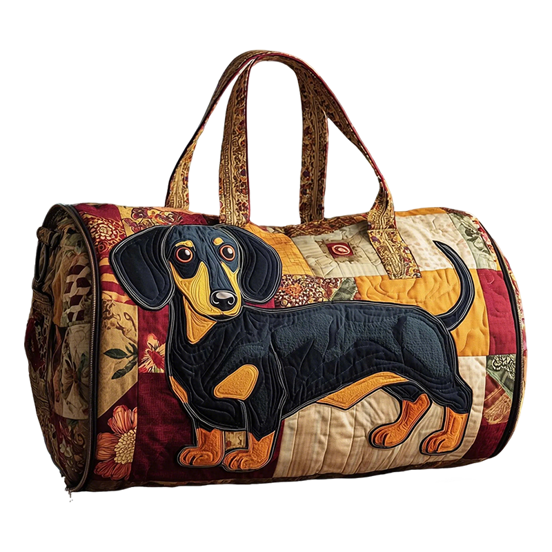 Patchwork Dog Cylindrical Bag