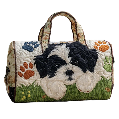Patchwork Dog Cylindrical Bag
