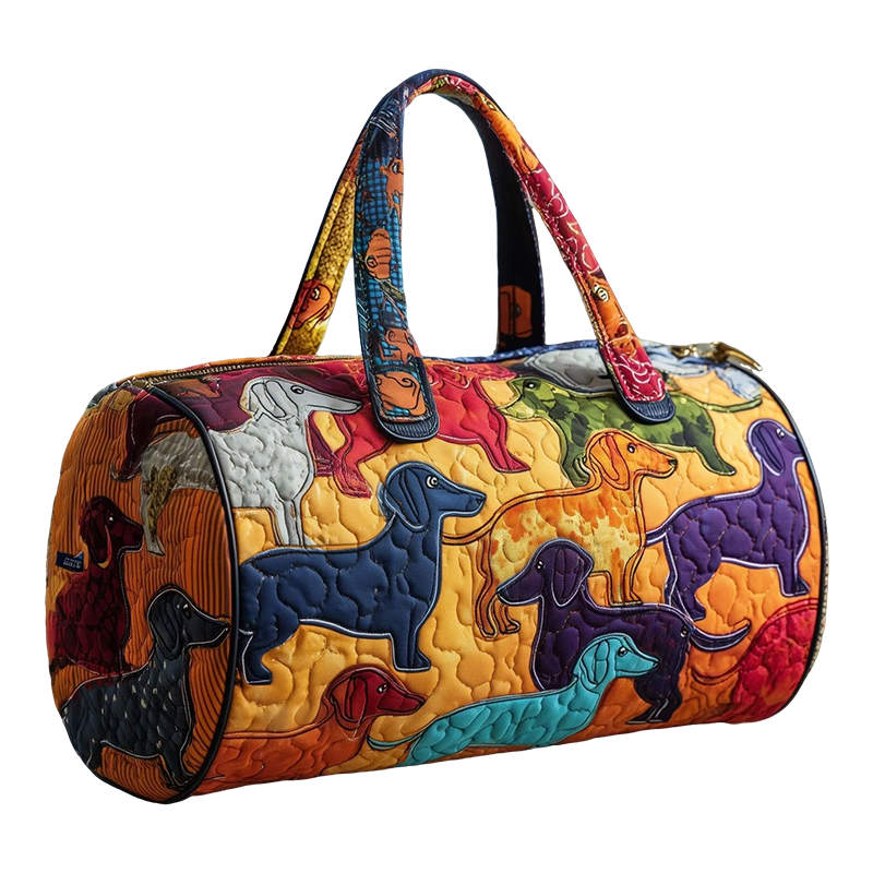 Patchwork Dog Cylindrical Bag