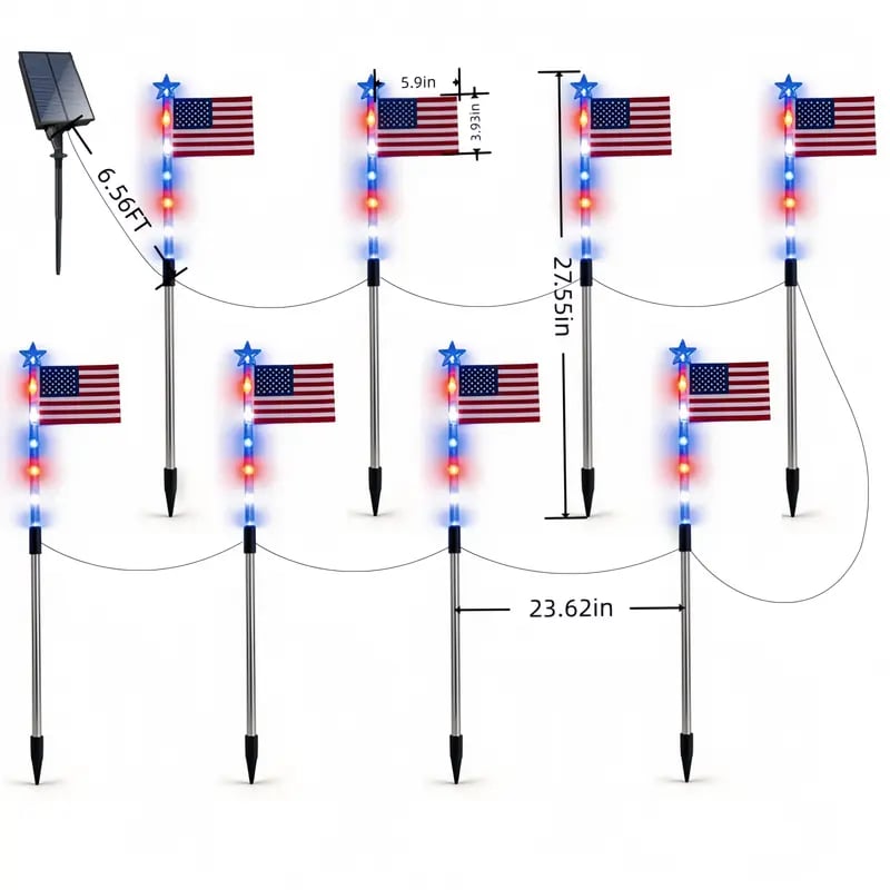 8-Piece Flag Light Set